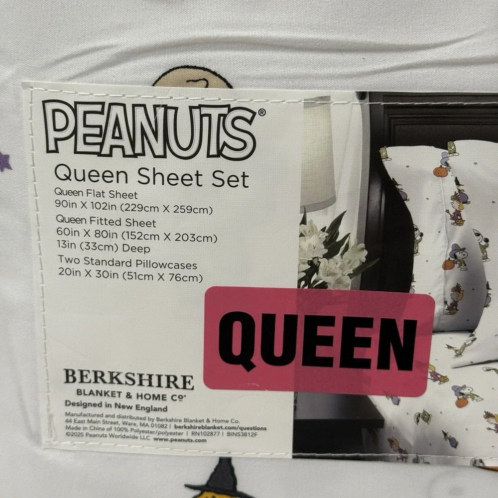 Peanuts Halloween Queen‎ Sheet Set – Snoopy, Woodstock NWT